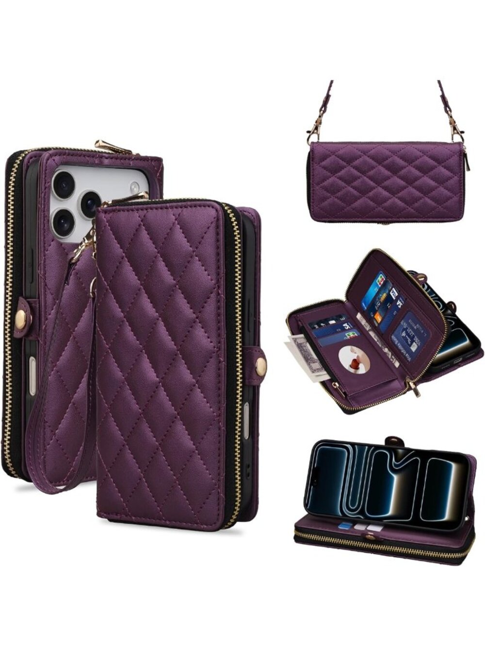 Stylish Purple Wallet Case for iPhone 18 Pro Max & 17 Pro Max 6.9” - Slim